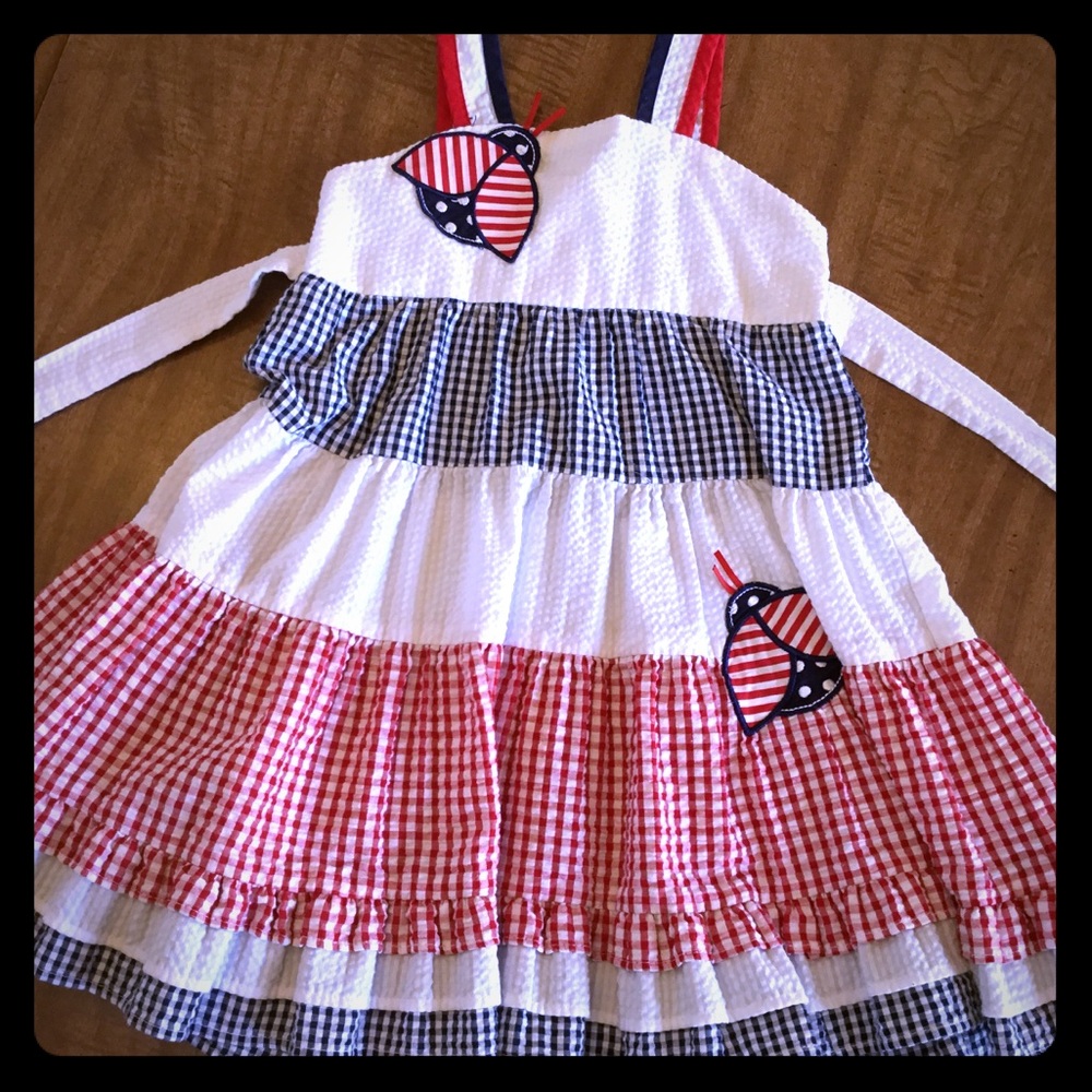 Red, white and blue dress